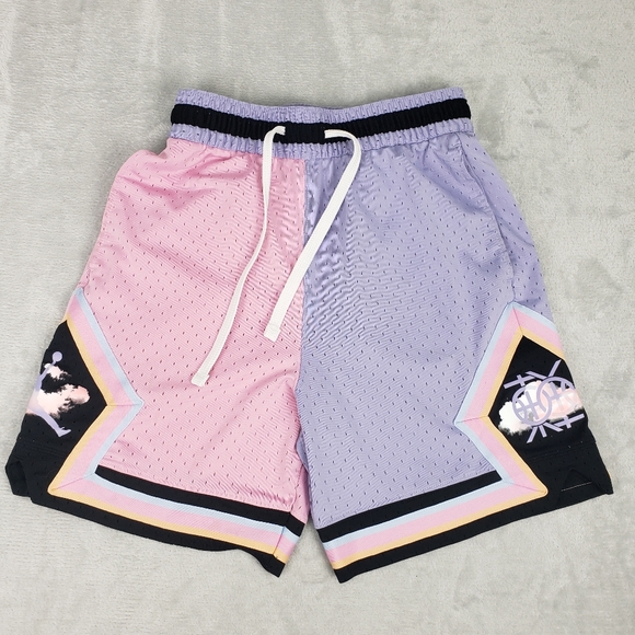 Jordan Basketball Mesh Shorts 6 1/2" Inseam Pink Black Purple FD6551-538 Dri Fit - Picture 1 of 14